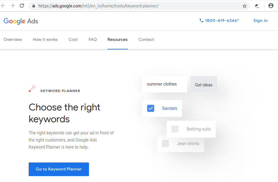 Google Keyword Planner